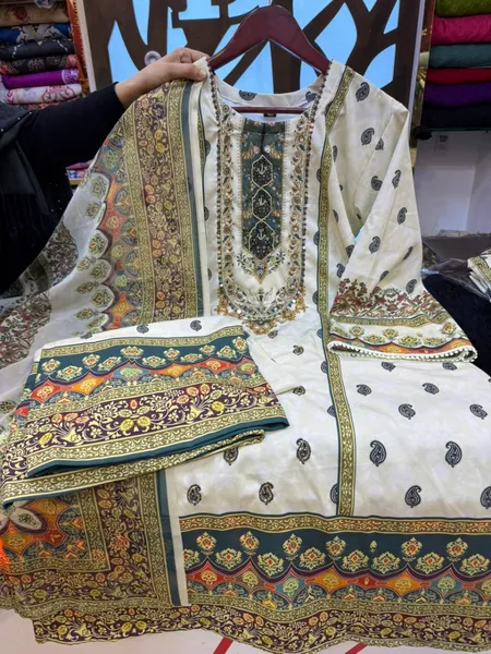 Premium Dubai Cherry Silk Mirror Work Stitched Dress